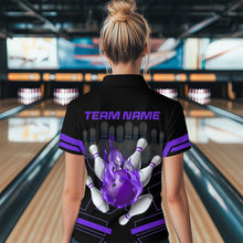 Load image into Gallery viewer, Custom Flame Bowling Jersey For Women Bowling Team Shirt League Bowling Polo Shirt BDT303