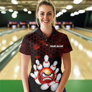 Angry Pin Red Bowling Shirts Custom Bowling Jersey for Men Women and Team MBL69