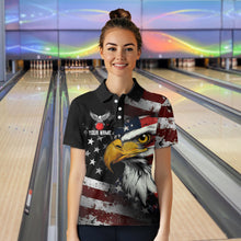 Load image into Gallery viewer, Custom US Eagle Bowling Jersey for Women Bowling Team Shirts Bowling Uniform Polo &amp; 1/4 Zip HNT160