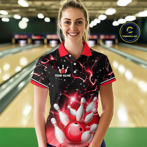 Red Dragon Flaming Bowling Shirt for Men and Women Custom Bowling Jersey for Team MBL87
