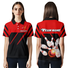 Load image into Gallery viewer, Red Bowling Shirt Custom Bowling Jersey for Men Women Bowling Polo&amp;1/4 Zip Shirts MBL51