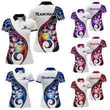 Load image into Gallery viewer, Custom Bowling Team Polo Shirts for Women - Personalized Abstract Bowling Jersey YYD0079