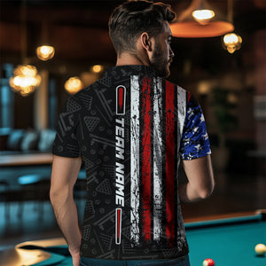 American Flag Billiard Jerseys 8 Ball Pool Billiard Shirts for Men Polo & 1/4 Zip Shirt NNT05
