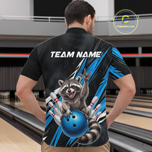 Load image into Gallery viewer, Custom Turquoise Raccoon Bowling Jersey for Men Bowling Team Shirts Bowling Polo &amp; 1/4 Zip HNT254
