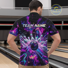 Load image into Gallery viewer, Custom Watercolor Pink Purple Bowling Jersey for Men Bowling Team Shirts Polo &amp; 1/4 Zip HNT268