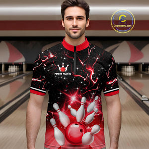 Red Dragon Flaming Bowling Shirt for Men and Women Custom Bowling Jersey for Team MBL87