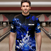 Load image into Gallery viewer, Blue Thunder Lightning Bowling Shirt Custom Colorful Bowling Jersey Men Women Team MBL67