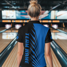Load image into Gallery viewer, Custom Blue Bowling Shirts for Men Women Team Bowling Polo &amp; 1/4 Zip Shirt MBL48