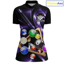 Load image into Gallery viewer, Custom Ball Pool Shirts Purple Billiard Shirt for Women Billiard Team Jersey Billiard League NNT180