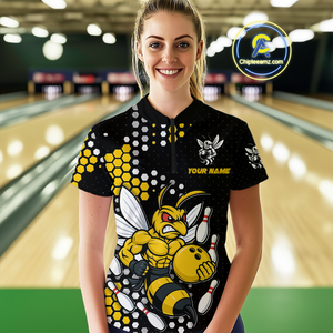 Custom Funny Bee Bowling Team Shirt Bowling Jersey for Women Bowling Outfit Gifts QZT721