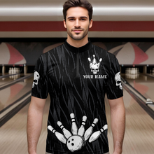 Load image into Gallery viewer, Skull Bowling Shirt for Men 3D Custom Name Team League Bowling Jersey Polo &amp; Quarter-Zip HNT20
