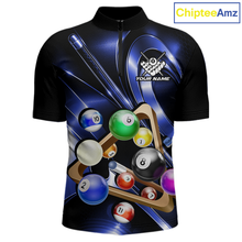 Load image into Gallery viewer, Custom Ball Pool Shirts Blue Billiard Shirt for Men Billiard Team Jersey Billiard League NNT180
