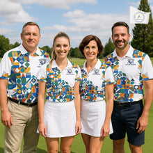 Load image into Gallery viewer, Colorful Geometric Custom Mens Golf Polo Shirts, Golf Jerseys For Golfer NHT840