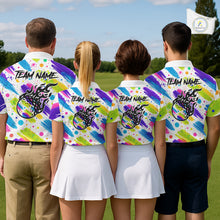 Load image into Gallery viewer, Personalized Colorful Paint Stroke Womens Golf Polo Shirt Flaming Golf Ball Custom Best Team Golf Shirts NHT624