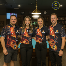 Load image into Gallery viewer, Custom US Eagle 8 9 Ball Billiard Yin Yang Shirts for Men Billiard Team Shirts Billiard League Polo &amp; 1/4 Zip NNT90