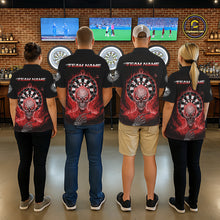 Load image into Gallery viewer, Black Red Flaming Skeleton Darts Custom Men's Dart Quarter-Zip Shirts Team Dart League Jerseys NYN2075