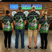 Load image into Gallery viewer, Custom Green Duck Funny Dart Shirt Dart Team Jersey for Men Dartboard Polo &amp; 1/4Zip NNT167