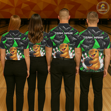 Load image into Gallery viewer, Custom Green Capybara Bowling Jersey for Men Bowling Team Shirts Bowling Polo &amp; 1/4 Zip HNT255