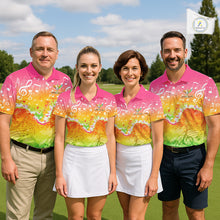 Load image into Gallery viewer, Womens Golf Polo Shirt Colorful Music Angel Wing Golf Ball Custom Golf Top For Team, Golfer Gift NHN0130