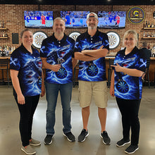 Load image into Gallery viewer, Thunder Torn US Flag Eagle Dartboard Men Darts Polo Shirt Custom Patriotic Dart League Shirt NYN2649