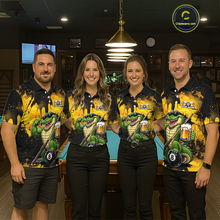 Load image into Gallery viewer, Custom Beer Alligator 8 Ball Pool Shirts Billiard Shirt for Men Billiard Team Jersey Billiard League NNT182