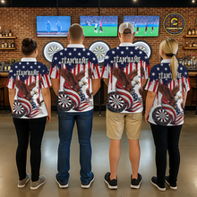 Load image into Gallery viewer, US Flag Eagle 3D Dartboard Men Darts Team Shirt Personalized Patriotic Dart Quarter-Zip Jerseys NYN2571