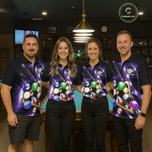 Load image into Gallery viewer, Custom Ball Pool Shirts Purple Billiard Shirt for Women Billiard Team Jersey Billiard League NNT180