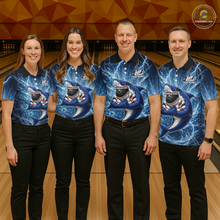 Load image into Gallery viewer, Custom Flame Shake Bowling Jersey for Women Polo &amp; 1/4 Zip Bowling Team Shirts HNT223