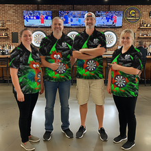 Load image into Gallery viewer, Custom Funny Green Chicken Dart Shirts For Men Dart Board Gifts Darts Team Jerseys Dart League NNT152