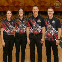 Load image into Gallery viewer, Custom Red Raccoon Bowling Jersey for Men Bowling Team Shirts Bowling Polo &amp; 1/4 Zip HNT254