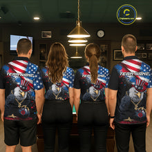 Load image into Gallery viewer, Custom American Flag Splatter Eagle 8 Ball Pool Billiard Shirts For Men Patriotic Billiard Team Jersey NYN2778
