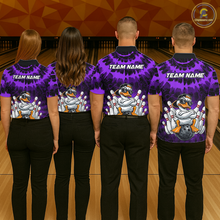 Load image into Gallery viewer, Custom Purple Funny Duck Bowling Jersey for Women Bowling Uniform Polo &amp; 1/4 Zip Bowling Team Shirts HNT238