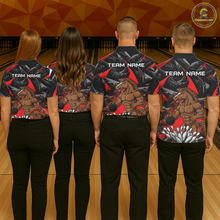 Load image into Gallery viewer, Custom Red Funny Horse Bowling Jersey for Men Bowling Team Shirts Bowling League Polo &amp; 1/4 Zip HNT183