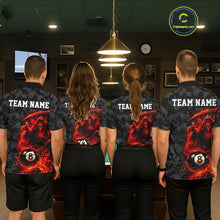 Load image into Gallery viewer, Personalized Red Flaming Grim Reaper 8 Ball Pool Billiard Shirts For Women Billiard Attire Gifts NYN2792
