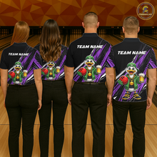 Load image into Gallery viewer, Custom Purple Beer Duck Bowling Shirt for Women Duck Funny Beer Bowling Team Jersey HNT276