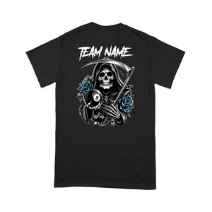 Personalized Multicolor Death Skeleton Billiard Shirts, Funny 8 Ball T-Shirts For Pool Team Player TDM3916