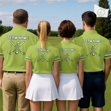 Load image into Gallery viewer, Womens Golf Polo Shirt Custom Name Green And White Golf Shirts For Team Personalized Golf Gifts NHN0096