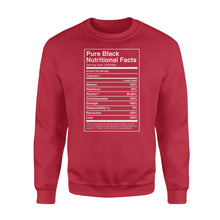 Load image into Gallery viewer, Black Pride Pure Black Nutritional Facts - Standard Crew Neck Sweatshirt