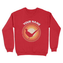Load image into Gallery viewer, Pheasant Retro Vintage Sunset Custom Name Shirt, Pheasant Hunting Shirt, Gift for Pheasant Lover, Bird Lover Standard Sweatshirt FSD2349D08