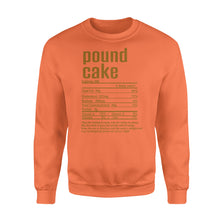 Load image into Gallery viewer, Pound cake nutritional facts happy thanksgiving funny shirts - Standard Crew Neck Sweatshirt