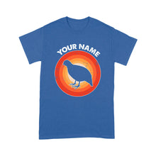 Load image into Gallery viewer, Quail Retro Vintage Sunset Custom Name Shirt, Quail Hunting Shirt, Gift for Quail Lover, Bird Lover Standard T-shirt FSD2350D08