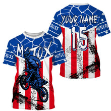 Load image into Gallery viewer, MotoX jersey kid men women flag American dirt bike custom UPF30+ off-road racing motorcycle PDT54