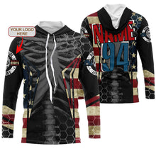 Load image into Gallery viewer, Custom logo racing jersey UPF30+ Patriotic chest bone motorcycle motocross offroad riders racewear NMS1015