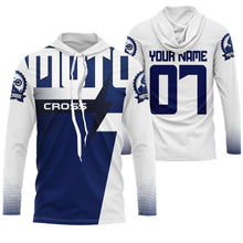 Load image into Gallery viewer, Custom motocross jersey blue UPF30+ men women kid dirt bike racing offroad motorcycle long sleeve NMS1000
