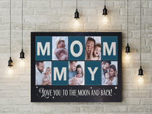 Load image into Gallery viewer, Personalized Mom Canvas Custom Photo Collage, Mommy Love You to The Moon and Back, Mother's Day Gift| N2471
