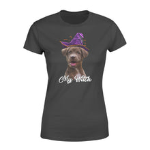 Load image into Gallery viewer, My dog is my witch - custom image for Halloween personalized gift - Standard Women's T-shirt