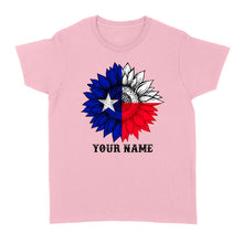 Load image into Gallery viewer, Texas flag sunflower customized name patriot Texas state flag Women's T-shirt D03 NQS2495