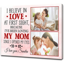 Load image into Gallery viewer, Personalized Canvas| Mother and I, Love At First Sight - Custom Image Canvas| Sunflower Canvas| Birthday Gifts, Mother's Day Gift  T255
