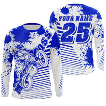Load image into Gallery viewer, Kids men women jersey for dirt bike custom UPF30+ blue off-road Motocross racing shirt racewear PDT105