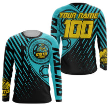 Load image into Gallery viewer, Custom turquoise motocross jersey UV protect kid&amp;adult dirt bike sprocket chain MX racing off-road| NMS895